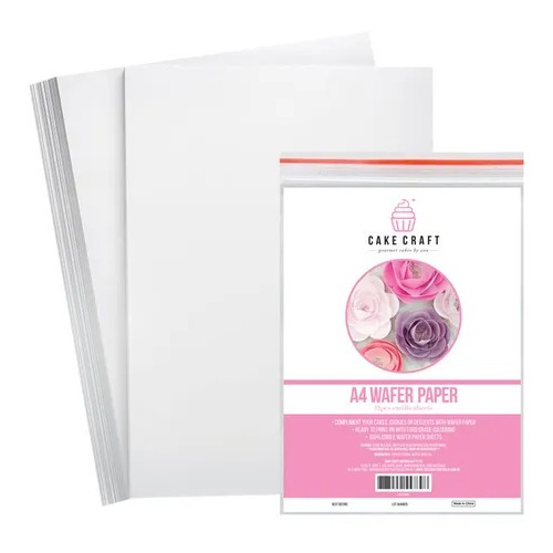 CAKE CRAFT | A4 WAFER PAPER | VANILLA | PACK OF 12